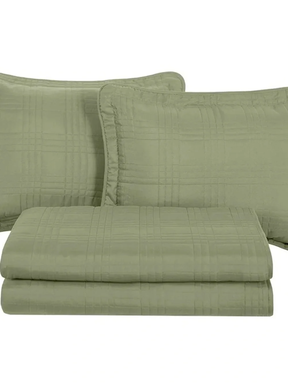 Sage Queen 3 piece Quilted Luxury Bedspread